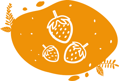 pictogramme ou picto représentant des fraises biologiques de saison cueillies à maturité pour mettre dans nos smoothies