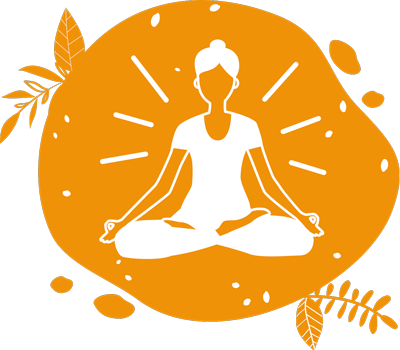 Picto réprésentant une femme faisant du yoga pour signifier de la faciliter de la mise en place d'une location ou animation de vélo à smoothie