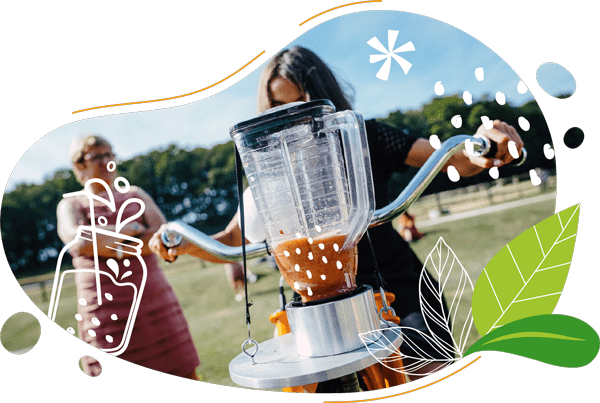 vous pouvez louer le cyclojuice et imaginer vos recettes de smoothie