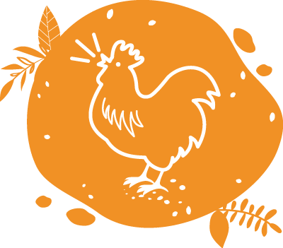 Un pictogramme illustré de coq français chantant