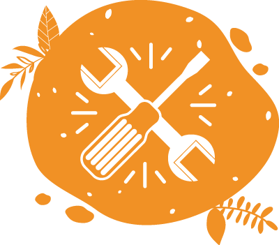Ce pictogramme avec des outils représente l'entretien et les tests de nos vélos smoothies lorsqu'ils sont de retour à l'atelier