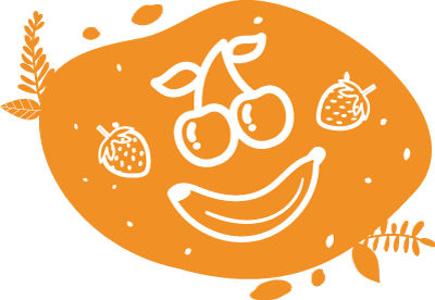 Pictogramme d'un visage souriant en fruits